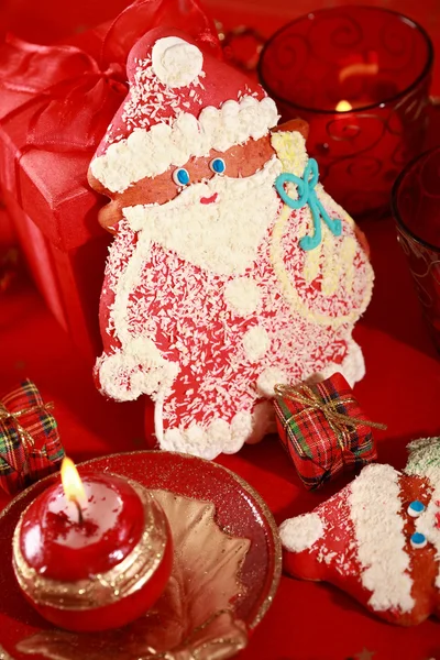 Peperkoek santa claus voor Kerstmis — Stockfoto