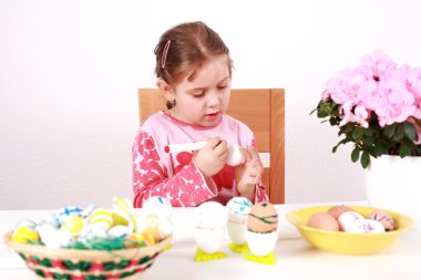 Painting Easter eggs clipart