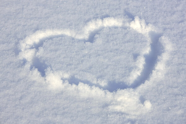 Heart signed in the snow