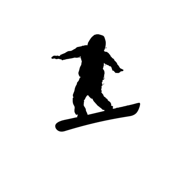 Silueta de un snowboarder — Foto de Stock