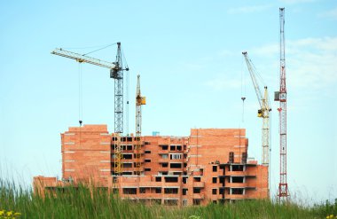 Housing estate under construction clipart