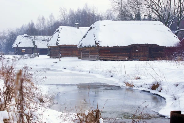 Zimowa wioska — Zdjęcie stockowe