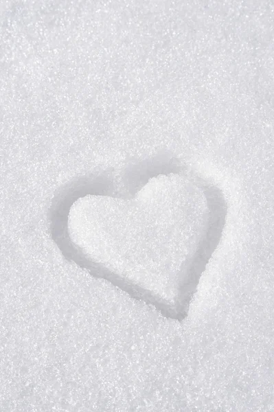 Hjärtat i snön — Stockfoto