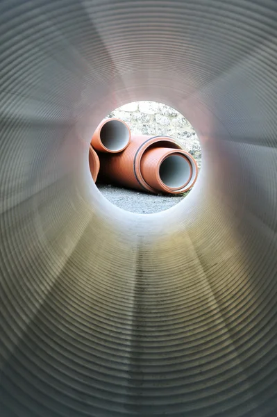 Intérieur du tube de plomberie — Photo
