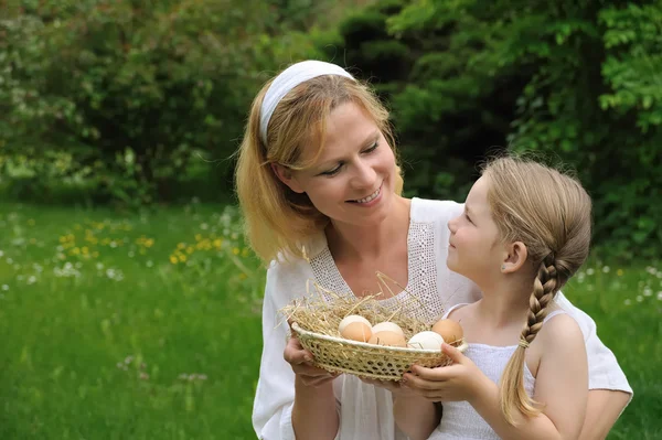 Mother and daughter having Easter time — Stock Photo, Image