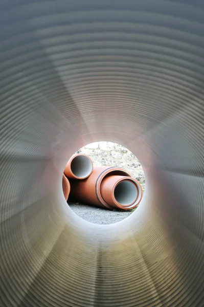 Intérieur du tube de plomberie — Photo