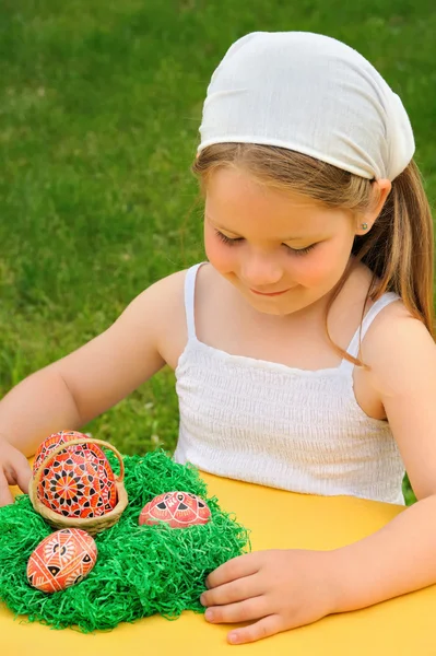 Little girl enjoying Easter time — Stock Photo, Image