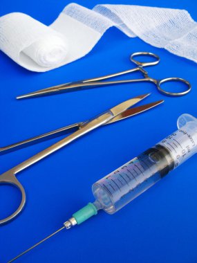 Syringe and surgical tools clipart