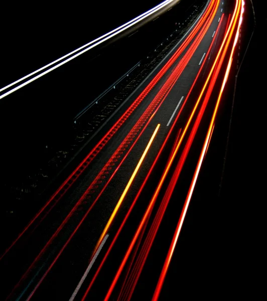 Lichten van avond verkeer — Stockfoto