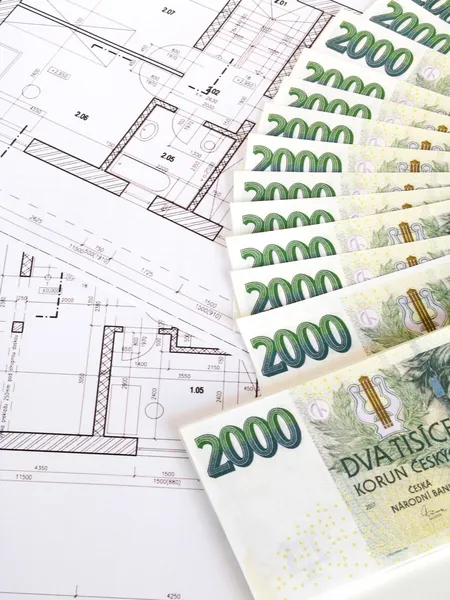 Dinheiro - Coroas e planos checos — Fotografia de Stock