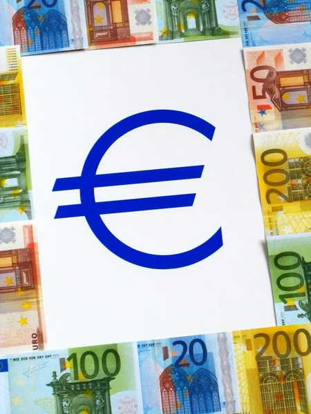 钱欧元和标志 — 图库照片