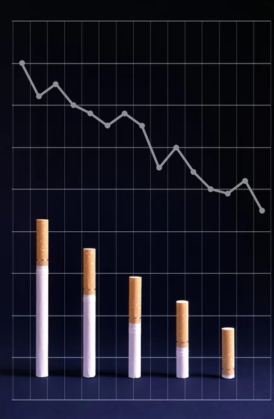 stock image Reduced level of smoking and graph