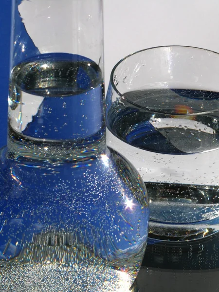 Carafe and glass of water — Stock Photo, Image