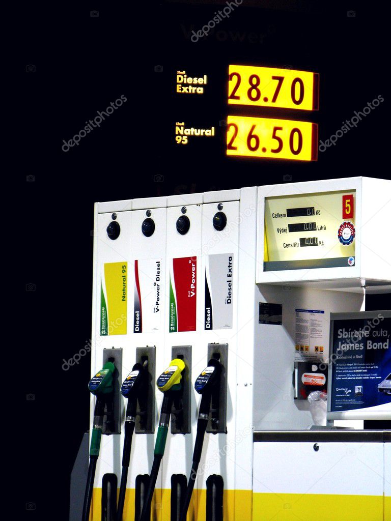 Gas station pumps