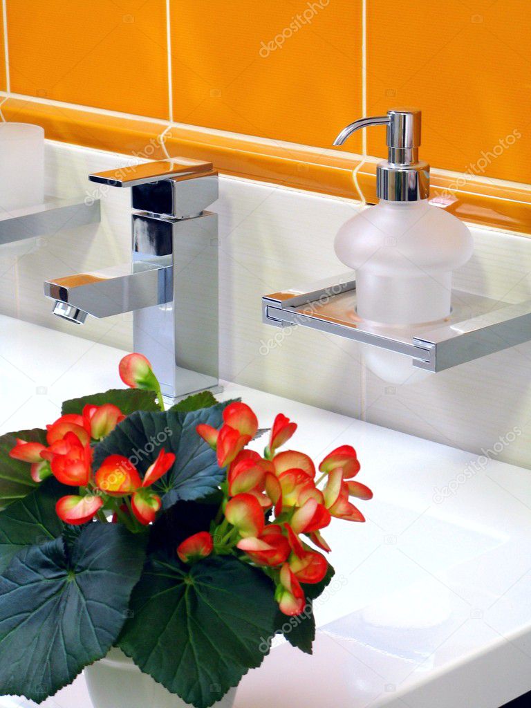 Interior of bathroom - basin and faucet