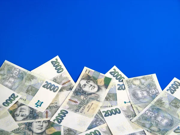 Pengar - tjeckiska kronor anteckningar — Stockfoto