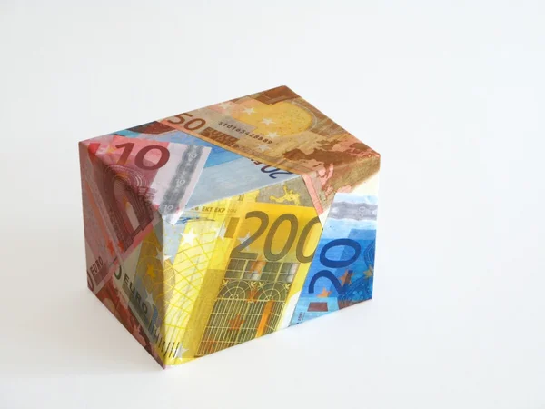 Euro-Scheine - Schachtel — Stockfoto