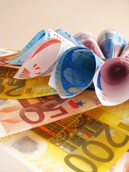 Euro notlar - çiçek — Stok fotoğraf