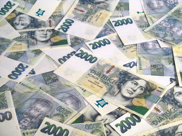 Χρήματα - Τσεχικά κορώνες σημειώσεις — Φωτογραφία Αρχείου