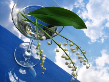 Lily of the valley in glass clipart