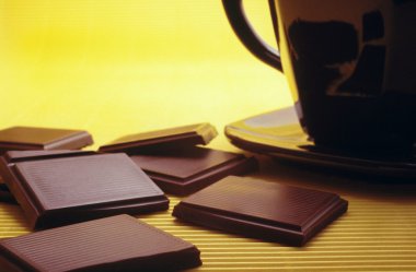 Bar of chocolate and hot chocolate clipart
