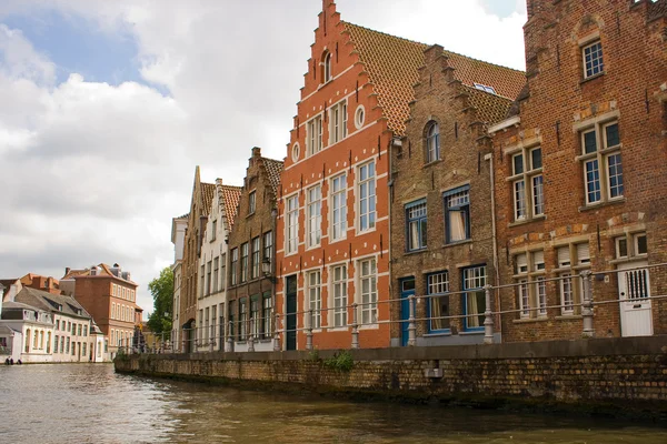 Flemish style houses canal street — Stock Photo, Image