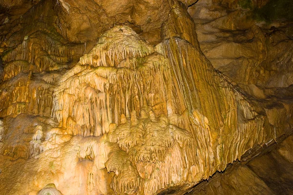 Stalactite wall in Ardens cave Royalty Free Stock Photos
