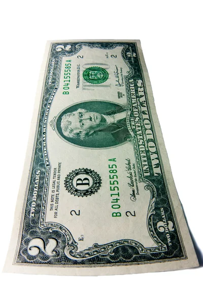 Two dollar lucky bill Royalty Free Stock Images