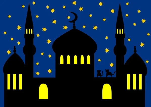 Notte araba - moschea — Foto Stock