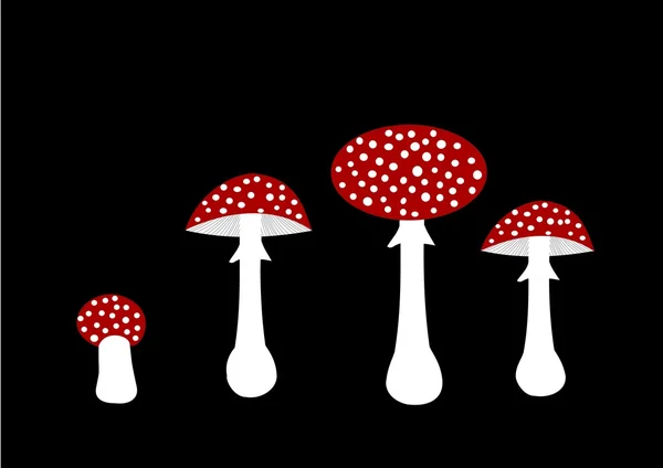 飞木耳-红色鹅膏菌的插图 — 图库照片