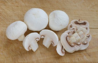 Sliced button mushrooms clipart