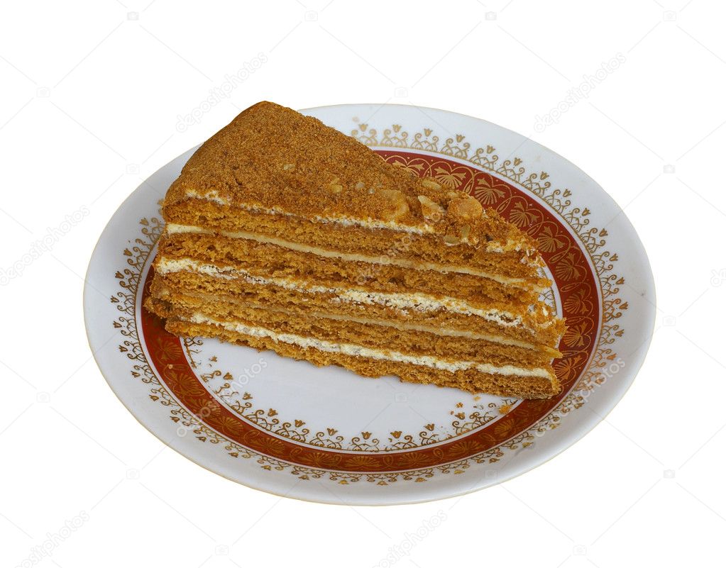 Honey cake isolated