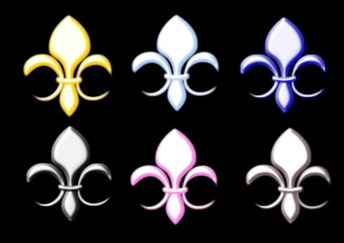 Fleur de lis in metal colours clipart