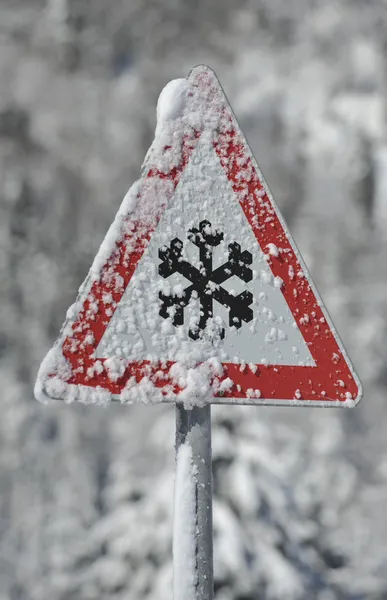 Winter warning sign — Stock Photo, Image