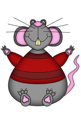 Bright illustration of a cartoon rat clipart