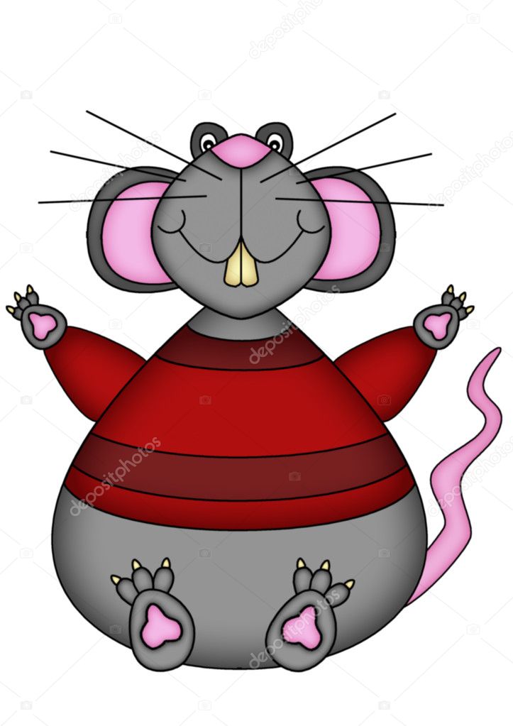 Bright illustration of a cartoon rat