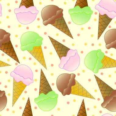 Seamless Ice Cream Pattern clipart
