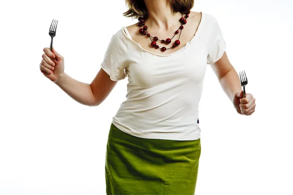 stock image Woman with forks