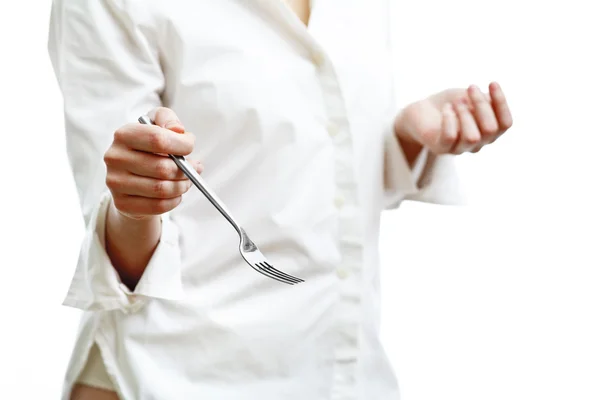 Fork in hand — Stock Photo, Image