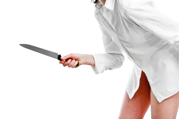 Donna con coltello — Foto Stock