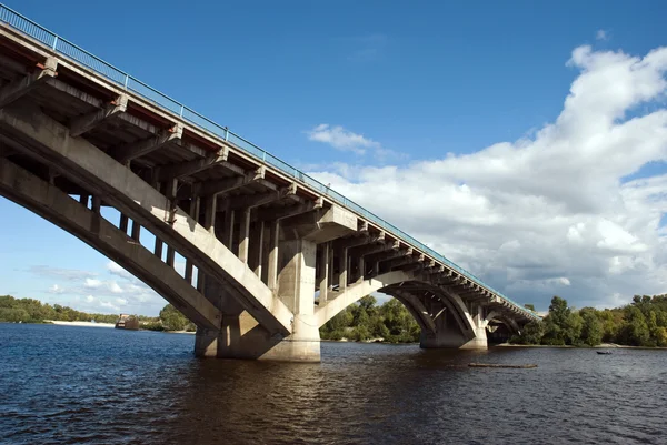 stock image Ukraine, Kiev. Bridge via Dnepr river