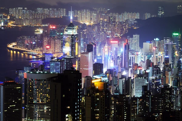 Hong kong nocą — Zdjęcie stockowe