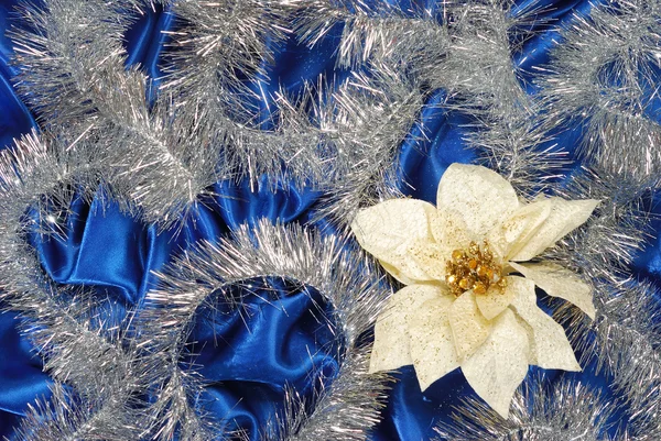 Blue sateen decoration — Stock Photo, Image