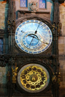 Astronomical clock in Prague clipart