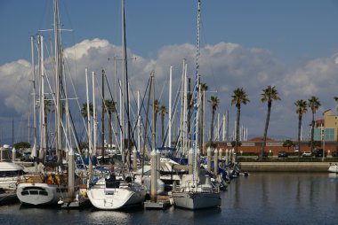 Yachts at Redondo beach clipart