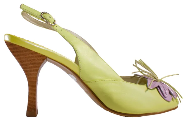 Lightgreen shoe on high heel — Stock Photo, Image
