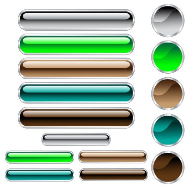 Web buttons, glossy and scalable clipart