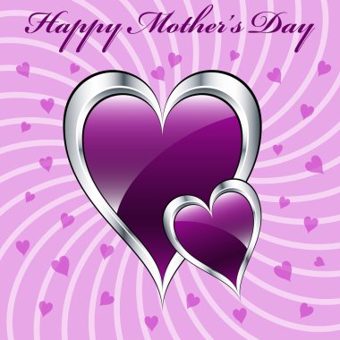 Mothers day purple hearts clipart