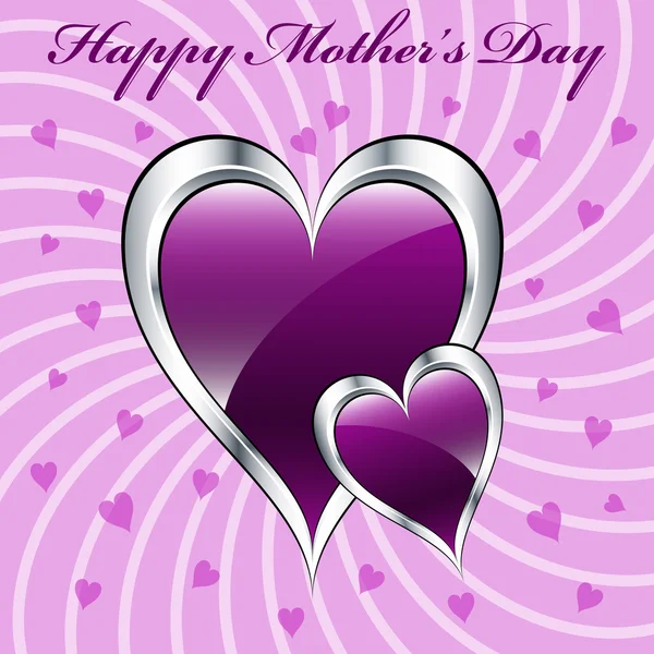 Mothers day purple hearts — Stock Vector