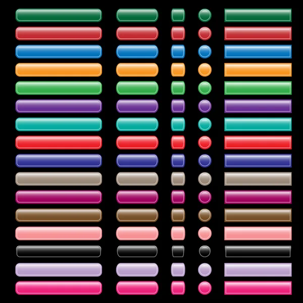 विभिन्न रंगों में सेट वेब बटन — स्टॉक वेक्टर